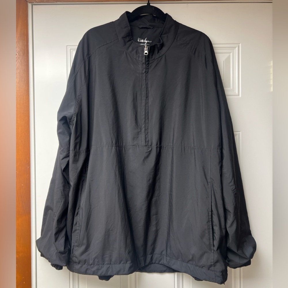 Walter Hagen Men’s XL Black Windbreaker Pullover Golf Jacket 1/4‎ Zip Mesh Lined - Picture 2 of 9